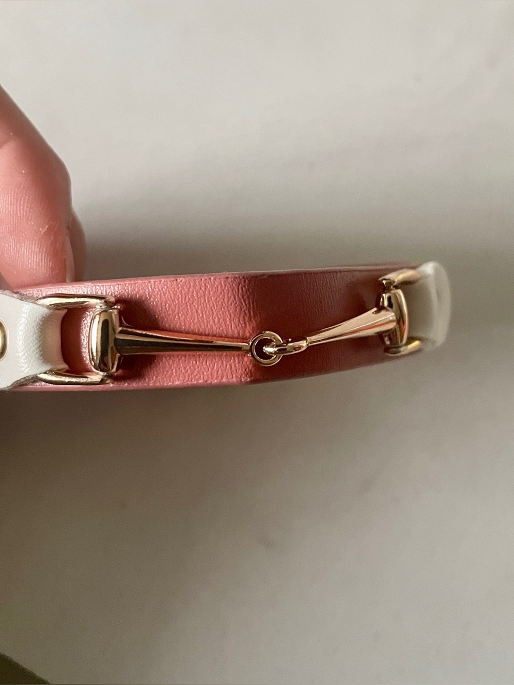 Snaffle Bit Bracelet - Dusty Pink & White - Picture 2 of 3
